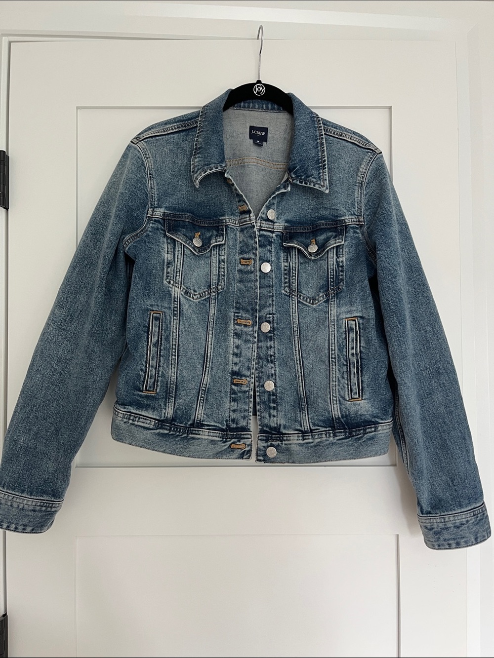 J. Crew Medium Wash Denim Jacket in Vintage Blue